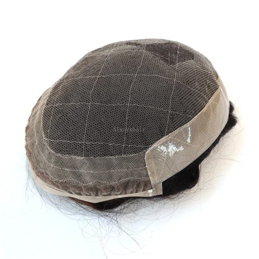 New Octagon - China Lace with Poly Coating India Human Hair Men Toupee Wig