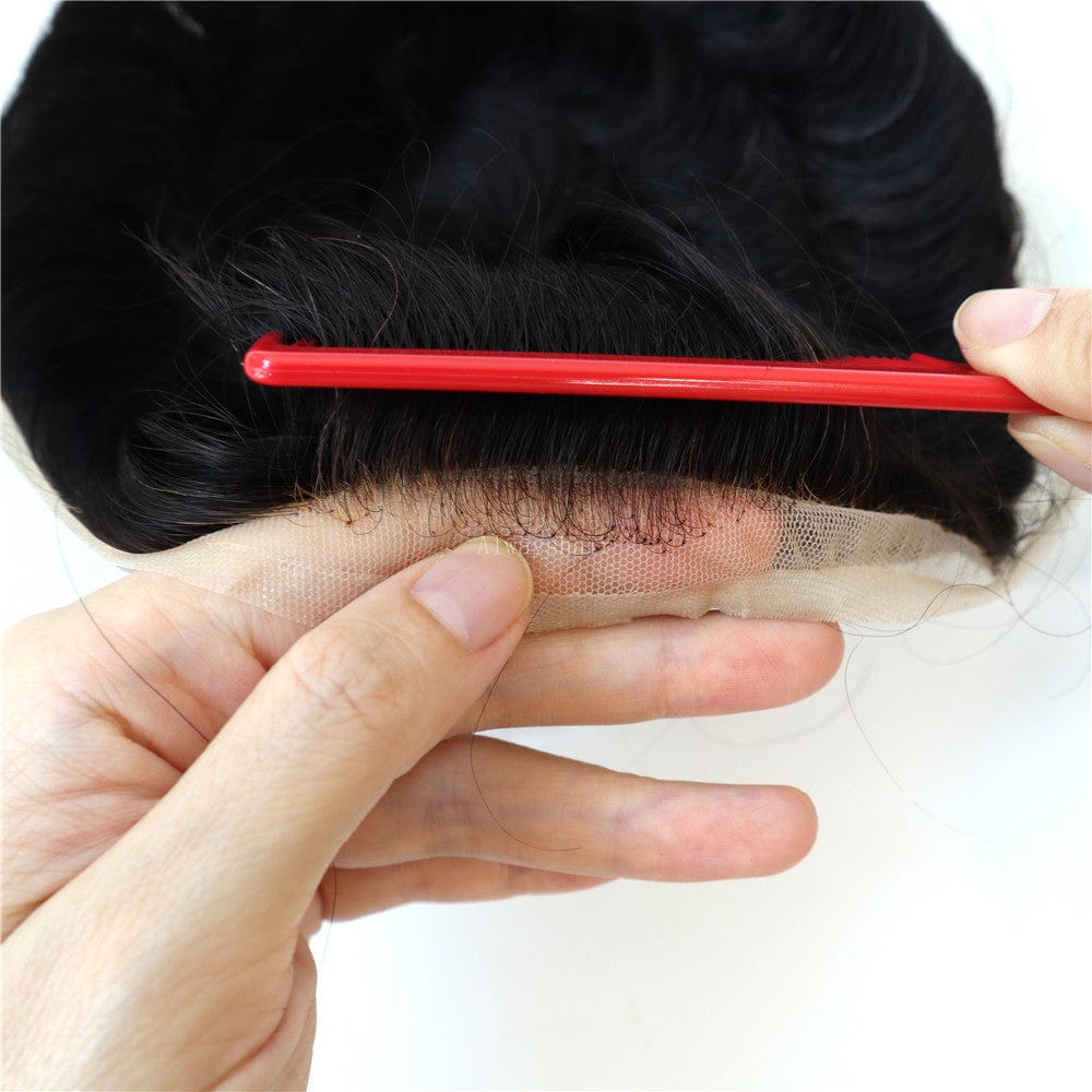 New Octagon - China Lace with Poly Coating India Human Hair Men Toupee Wig