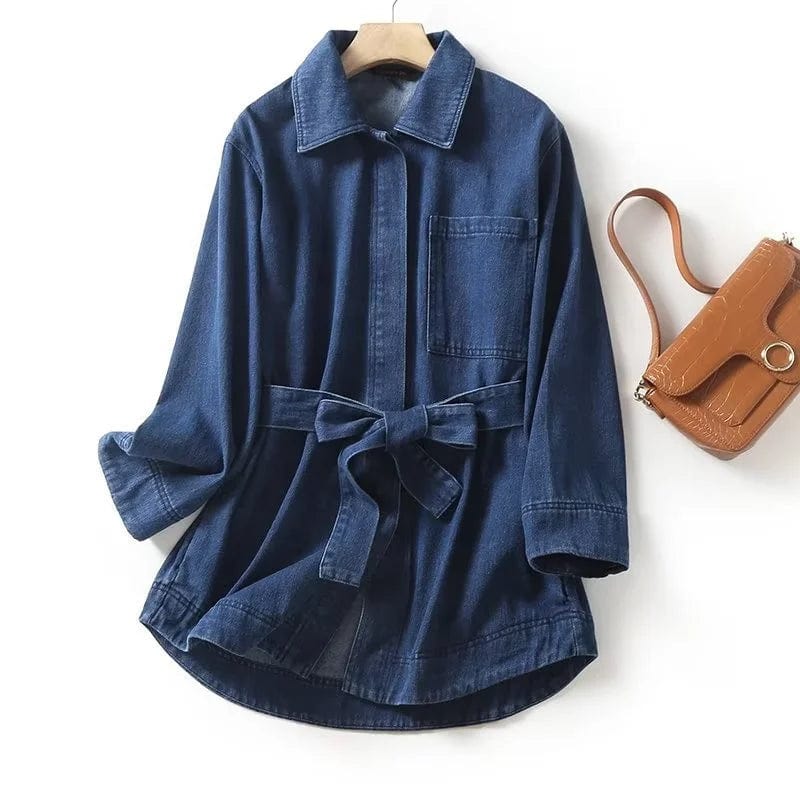 New product niche design comfortable long sleeved denim jacket fashionable simple loose pants set