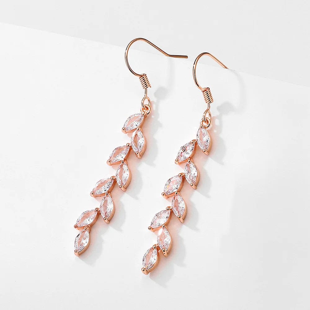 New Products Long Simple Full Inlaid Zircon Wheat Ear Earrings Female Ins Trendy Fashion Temperament Long Tassel Earrings