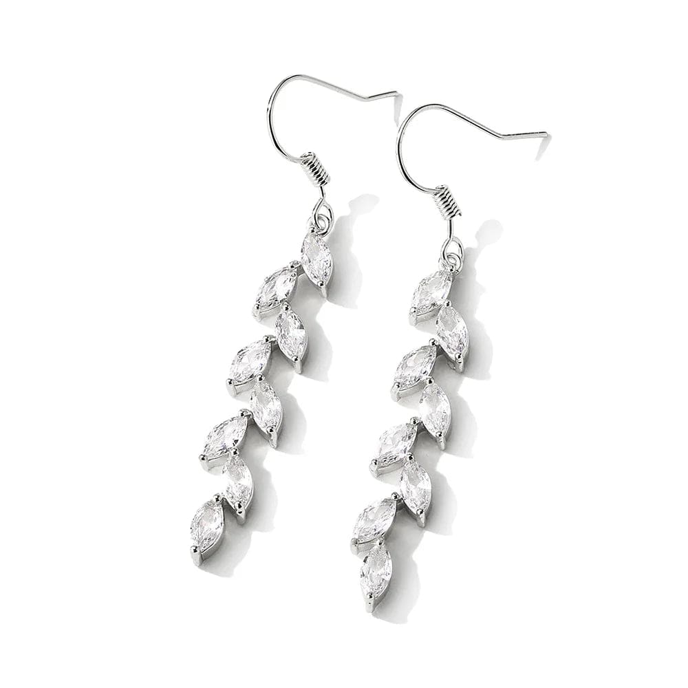 New Products Long Simple Full Inlaid Zircon Wheat Ear Earrings Female Ins Trendy Fashion Temperament Long Tassel Earrings