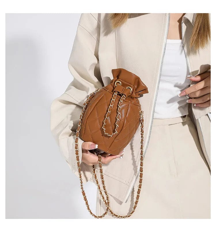 New Quilted Bucket Tote Bag For Women Crossbody Female Handbag Diamond Lattice Small PU Luxury Designer Fashion Shoulder Bags