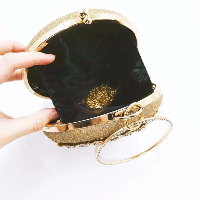 New Round Dinner Bag Rhinestone Decorative Party Handbag Woman Luxury Evening Bags