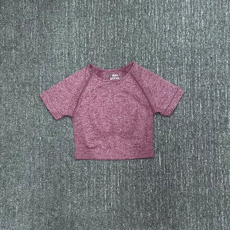 New Running Sports Short Sleeve Top Seamless Yoga Clothing Tight Yoga Short Sleeve Top For Women