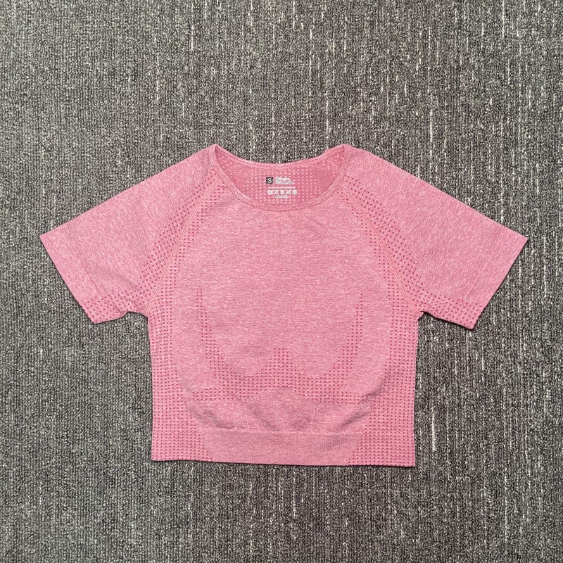 New Running Sports Short Sleeve Top Seamless Yoga Clothing Tight Yoga Short Sleeve Top For Women