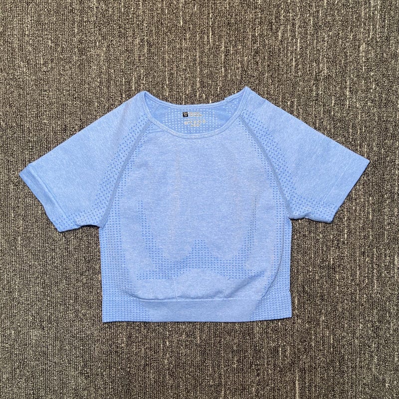 New Running Sports Short Sleeve Top Seamless Yoga Clothing Tight Yoga Short Sleeve Top For Women