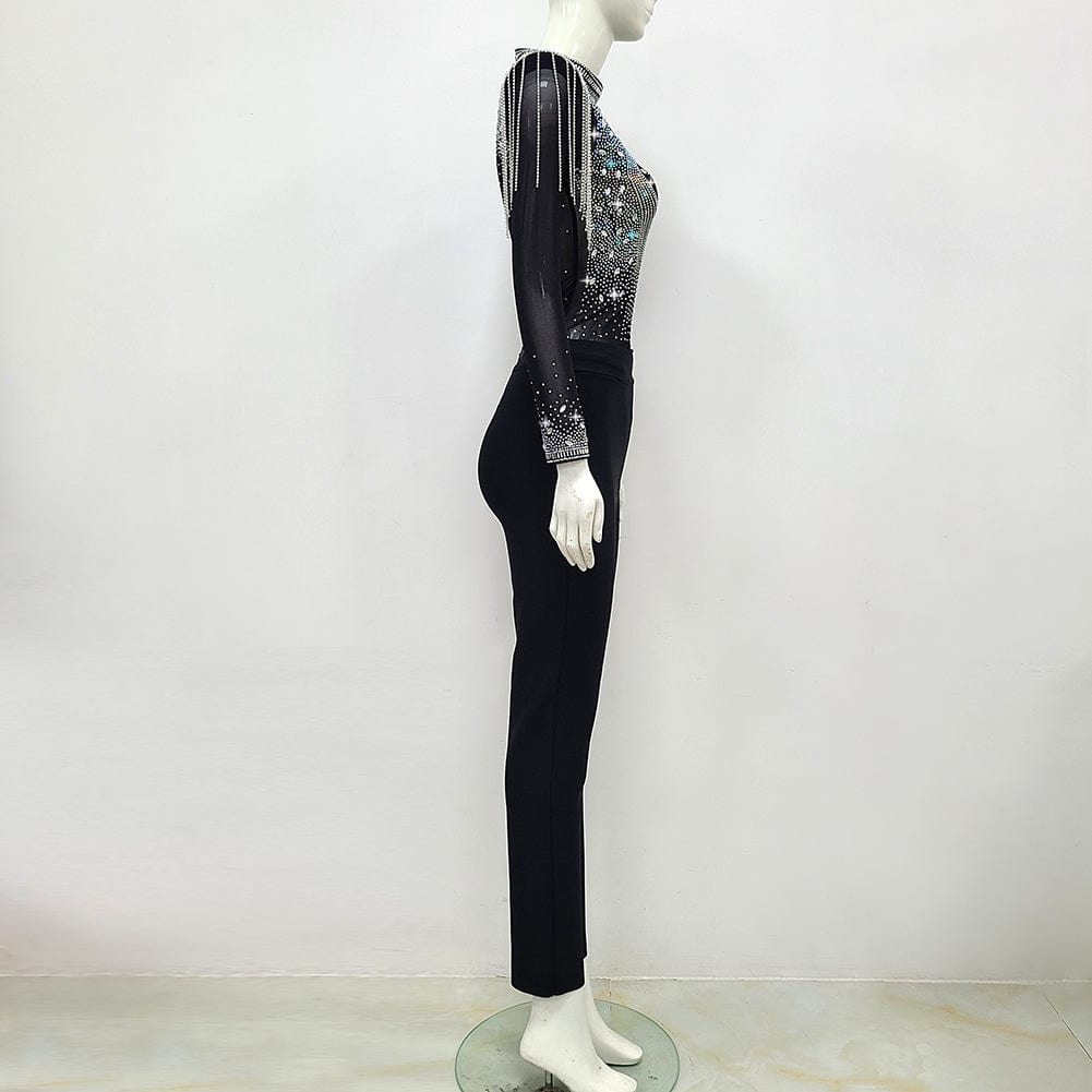 New Sexy Bodysuits&pants Women's Celebrity Night Club Wear Evening Party Dress 2 pieces