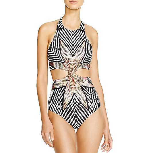 New solid color bikini chiffon digital print sexy swimsuit hot style one piece swimwear