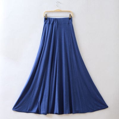 New Spring Autumn Skirts Women Modal Slim Long Skirt Casual Ladies Pleated Maxi Skirts 4 Color E1712
