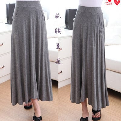 New Spring Autumn Skirts Women Modal Slim Long Skirt Casual Ladies Pleated Maxi Skirts 4 Color E1712