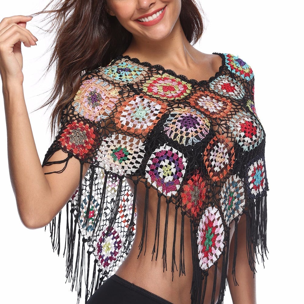 New Spring Floral Handmade Tassel Sexy Bikini Crochet Cover up Tops