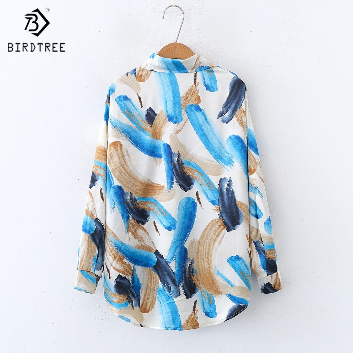 New Spring Women's Oversize Chiffon Shirts Spring Tropical Printing Tops Workwear Loose Casual Shirt Autumn Wholesale T33404X