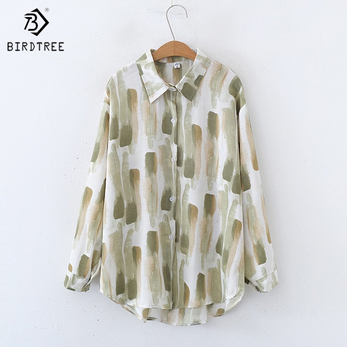 New Spring Women's Oversize Chiffon Shirts Spring Tropical Printing Tops Workwear Loose Casual Shirt Autumn Wholesale T33411X