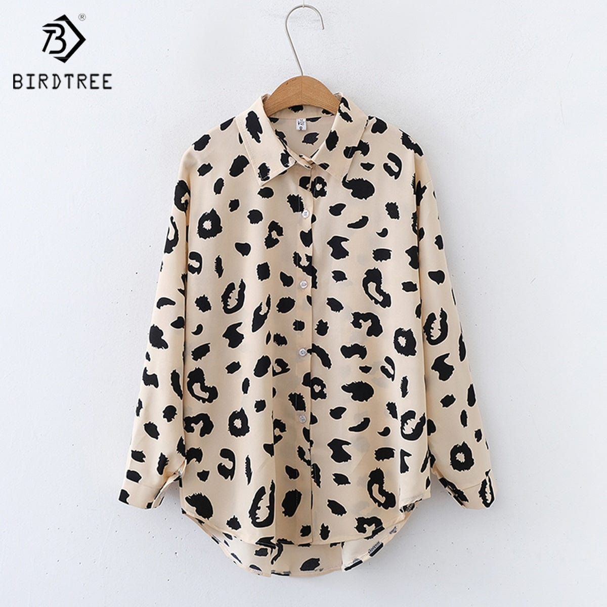 New Spring Women's Oversize Chiffon Shirts Spring Tropical Printing Tops Workwear Loose Casual Shirt Autumn Wholesale T33412X