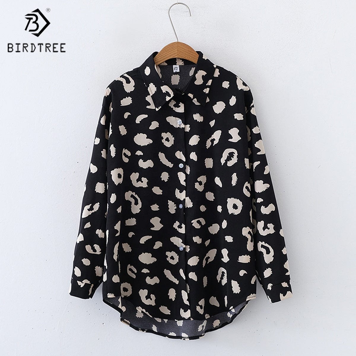 New Spring Women's Oversize Chiffon Shirts Spring Tropical Printing Tops Workwear Loose Casual Shirt Autumn Wholesale T33412X