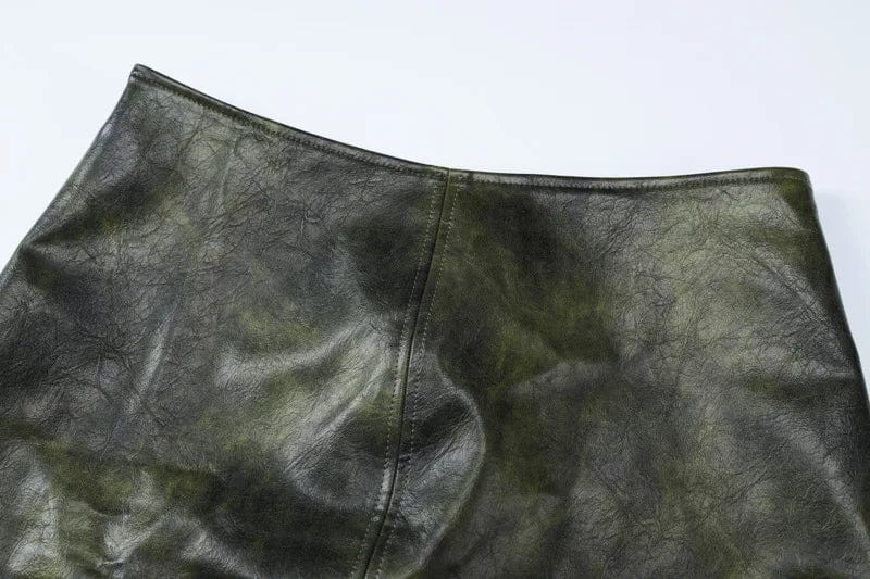 New Streetwear Fashion Fall Spring Ladies Casual Sexy Split Skirt Long Maxi PU Leather Women's Skirts