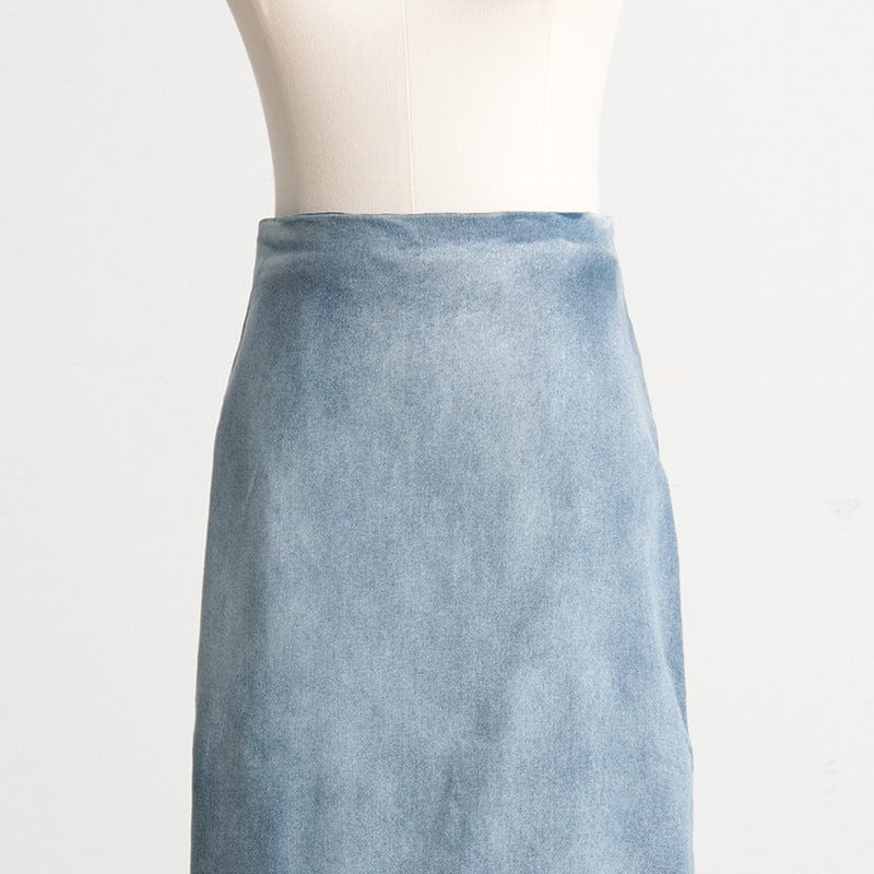 New Streetwear Fashion Ladies Casual Gradient Blue Denim Jean Long Maxi Skirt Unique Back Slit High Waist Women's Skirts