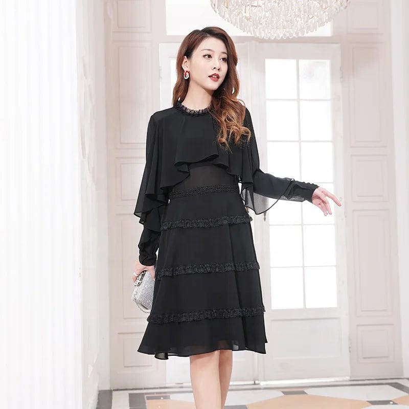 New style Lotus Breathable Long Summer Skirts Chiffon Breathable Casual Long Sleeve Dress LACE DRESS