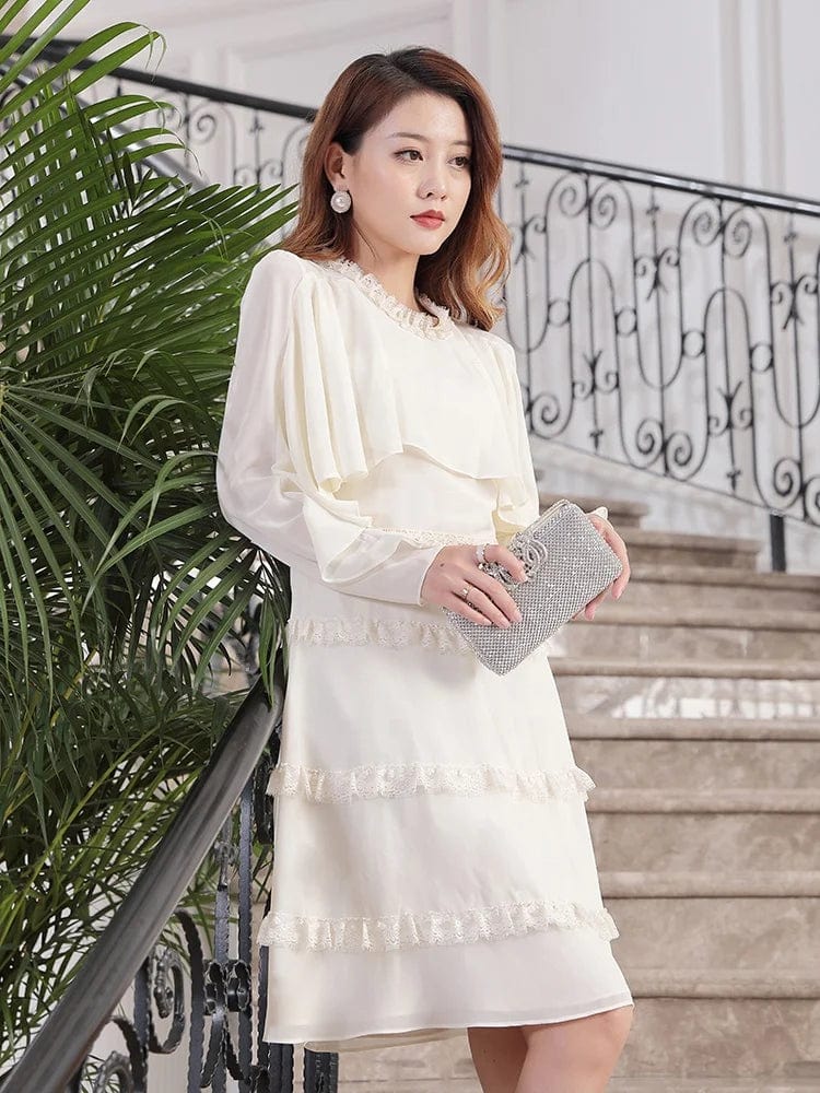 New style Lotus Breathable Long Summer Skirts Chiffon Breathable Casual Long Sleeve Dress LACE DRESS