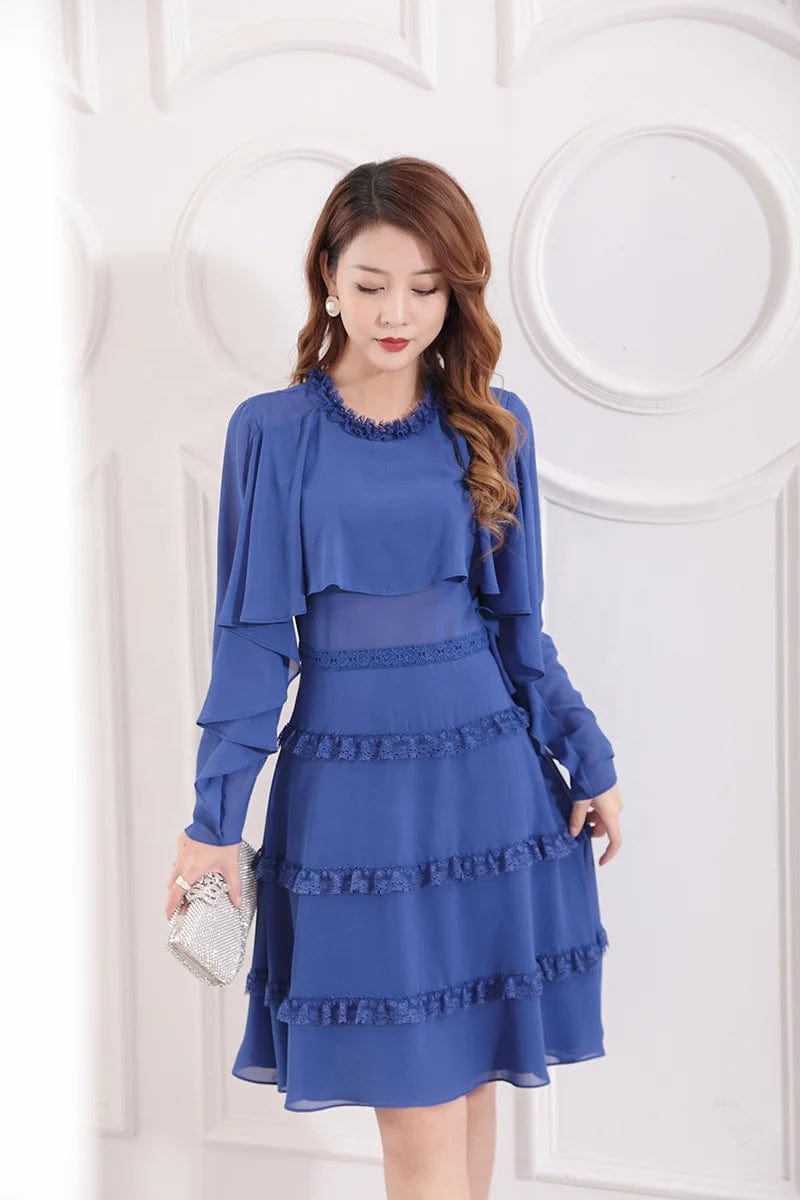 New style Lotus Breathable Long Summer Skirts Chiffon Breathable Casual Long Sleeve Dress LACE DRESS