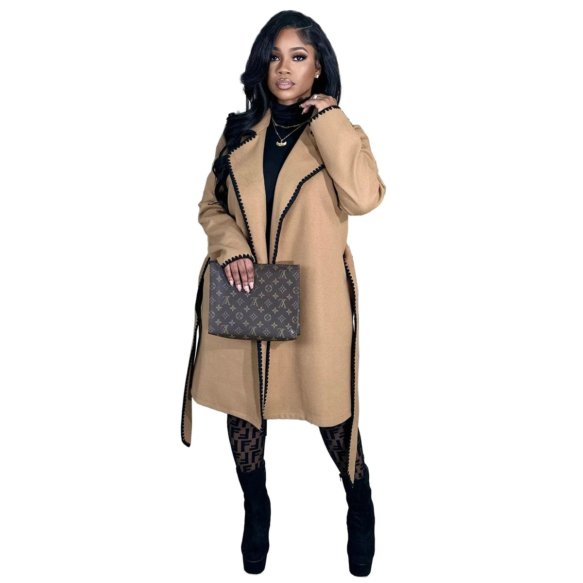New style warm autumn and winter coat ladies woolen trench coat for women