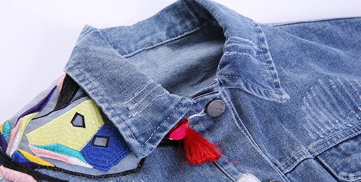 New Style Women Jean Jacket Women Butterfly Denim Jacket Women Casual Jean Jackets