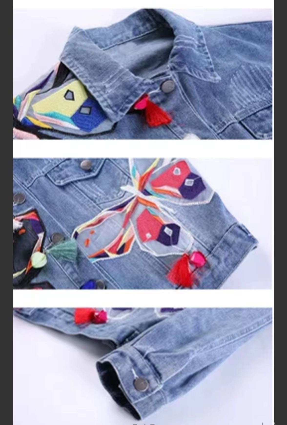 New Style Women Jean Jacket Women Butterfly Denim Jacket Women Casual Jean Jackets