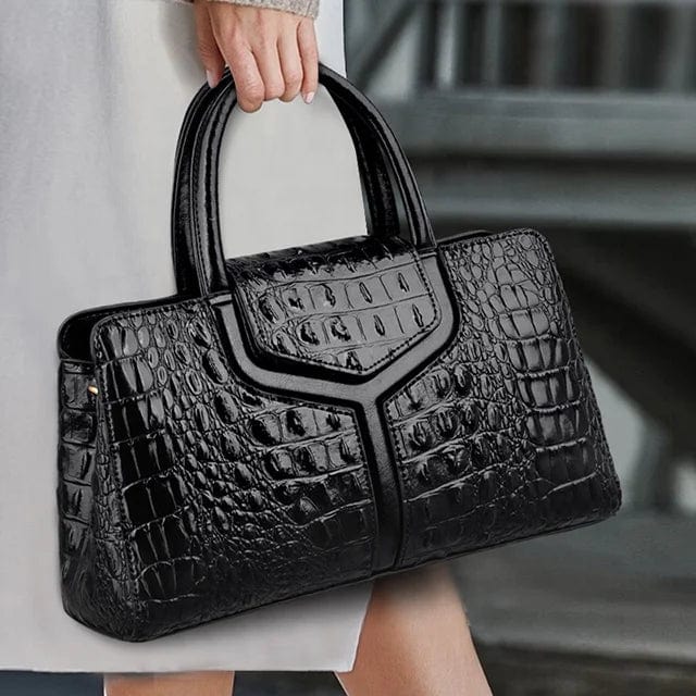 New Style Women's Handbag High Quality PU Leather Crocodile Pattern Large Bag Ladies One Shoulder Messenger Bag