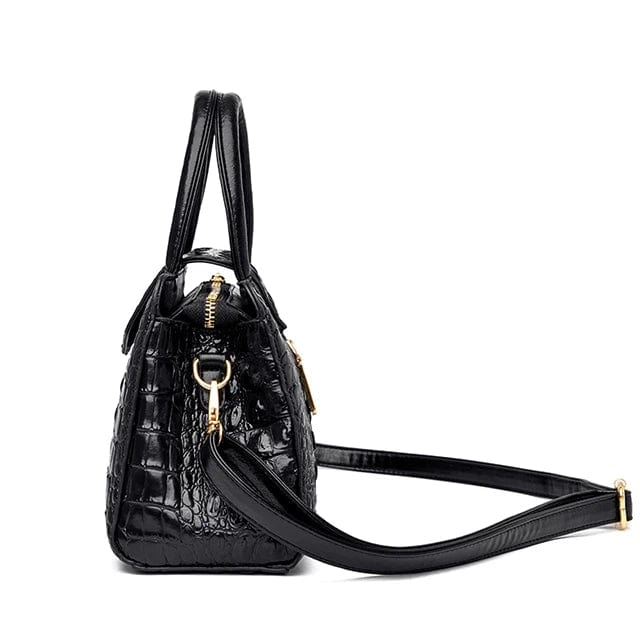 New Style Women's Handbag High Quality PU Leather Crocodile Pattern Large Bag Ladies One Shoulder Messenger Bag