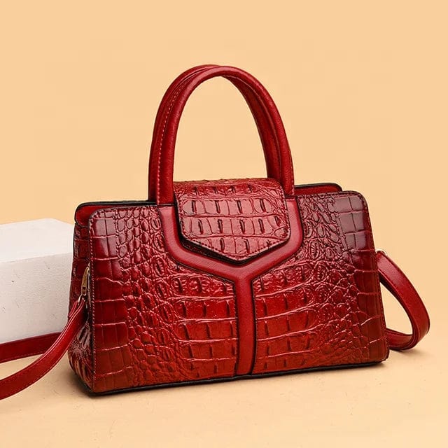 New Style Women's Handbag High Quality PU Leather Crocodile Pattern Large Bag Ladies One Shoulder Messenger Bag