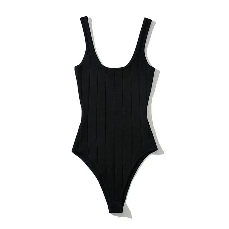 New summer solid color strip waistcoat knit jumpsuit u-neck women solid color sexy tops