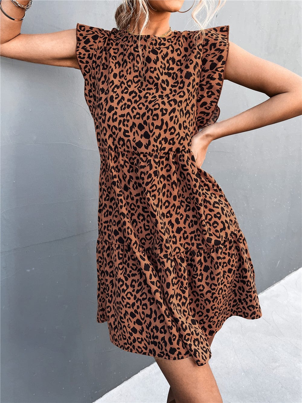 New Summer Women Clothes Blouse Ruffle Edge Ruffled Sleeve Tops Shirts Fly Sleeve dress