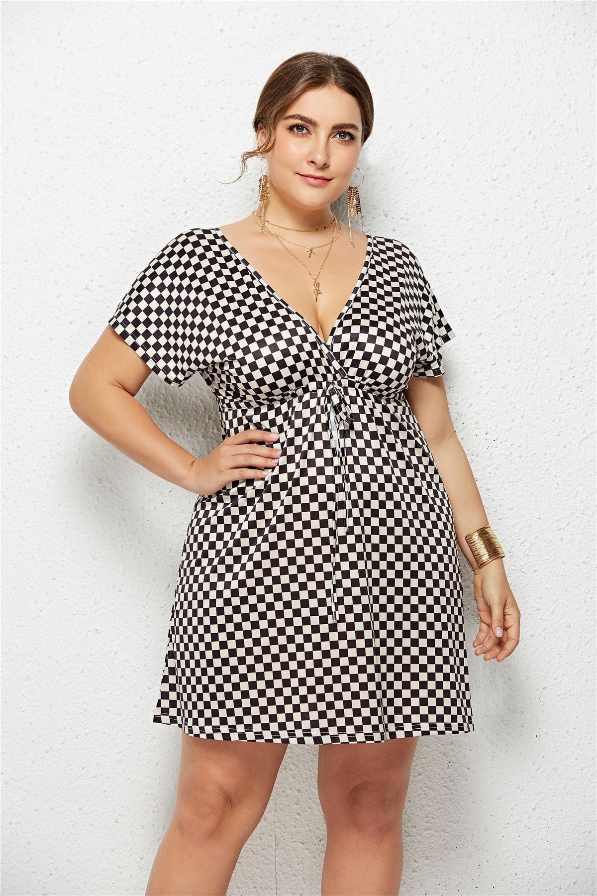 New Trend Cheap Elegant Chiffon Floral Printing Casual Big Plus Size Women Mini Dress