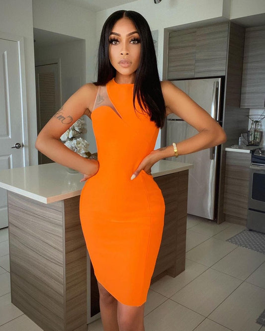 New Trend Ladies Black Bodycon Women Clothing Summer Sleeveless Bandage Knitting Stylish Sexy Dress Casual Dresses