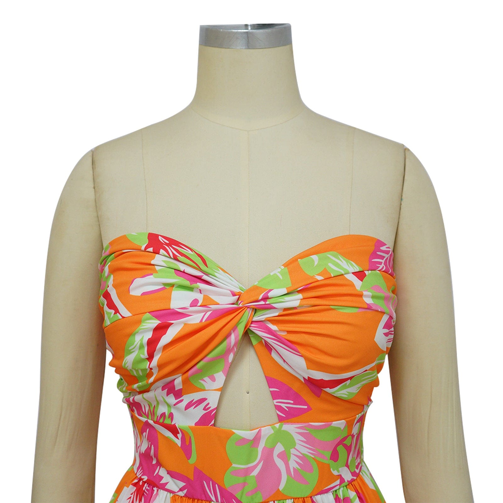 New trendy casual sexy sleeveless tube top wide leg jumpsuit crinkle floral print lady elegant jumpsuit for women