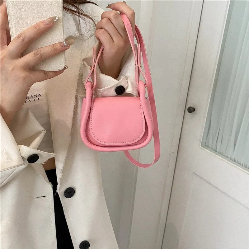New Trendy High quality Casual Clutches Candy Color PU Kids Messenger Bag Mini Purse For Children Handbag
