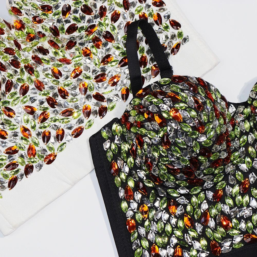 New Wholesale fashion Design Ladies corset top Rhinestone decorates sling corset top for women