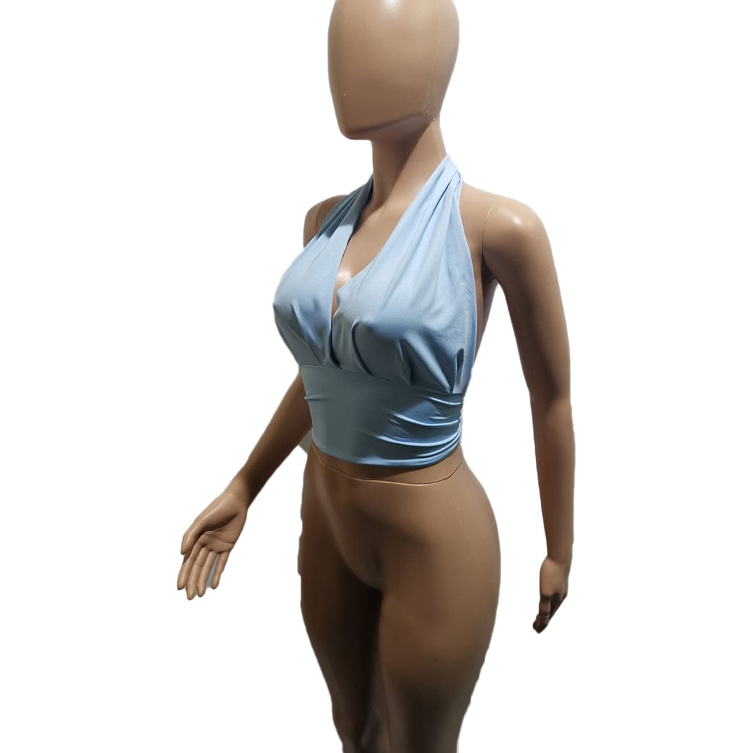 New Wholesale Fashionable Summer Girls Backless Sexy Halter Top