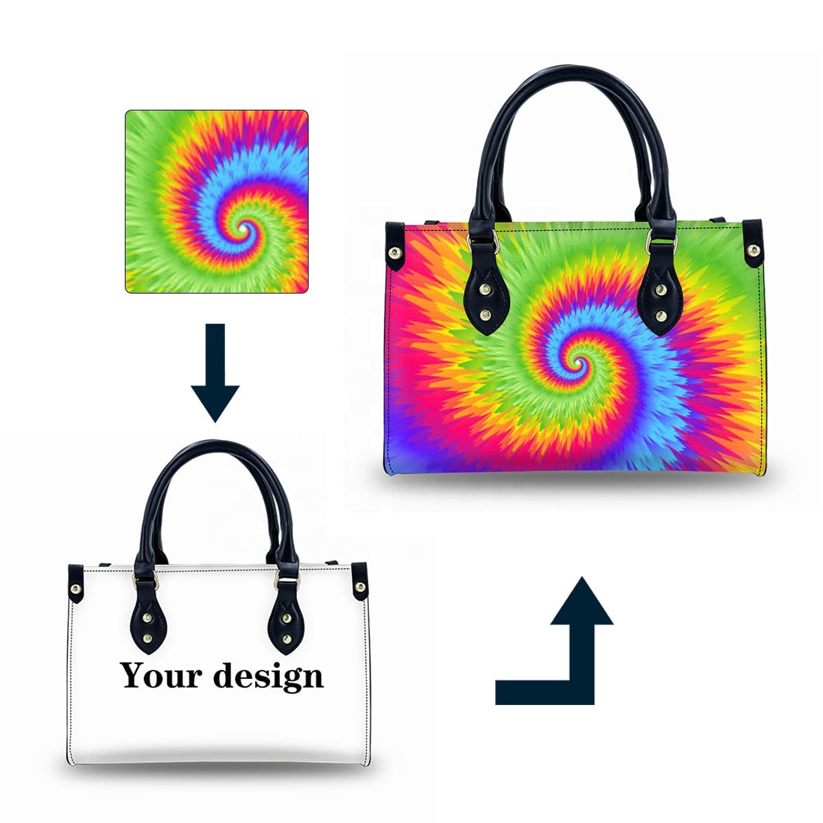 New Wholesale Handbags Woman Wholesale China Large Capacity Tote Bag Hard Bottom Custom Tote Bag Printing