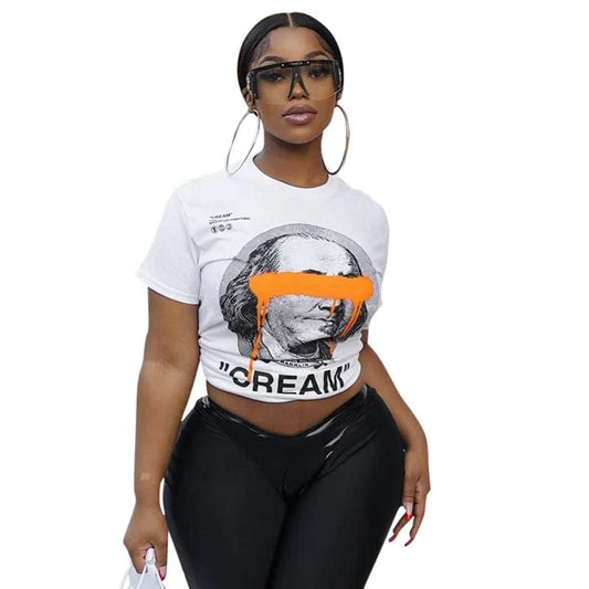 New Wholesale Summer Streetwear Fashion Casual Short Sleeve Oversized Tshirt Letter Cartoon Print T Shirt Women