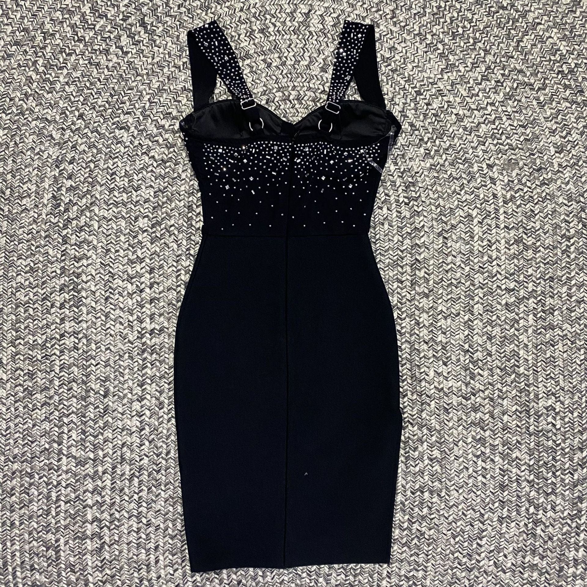 New Woman Hot drill Dress Black Bandage Hip Low-cut Halter Dress