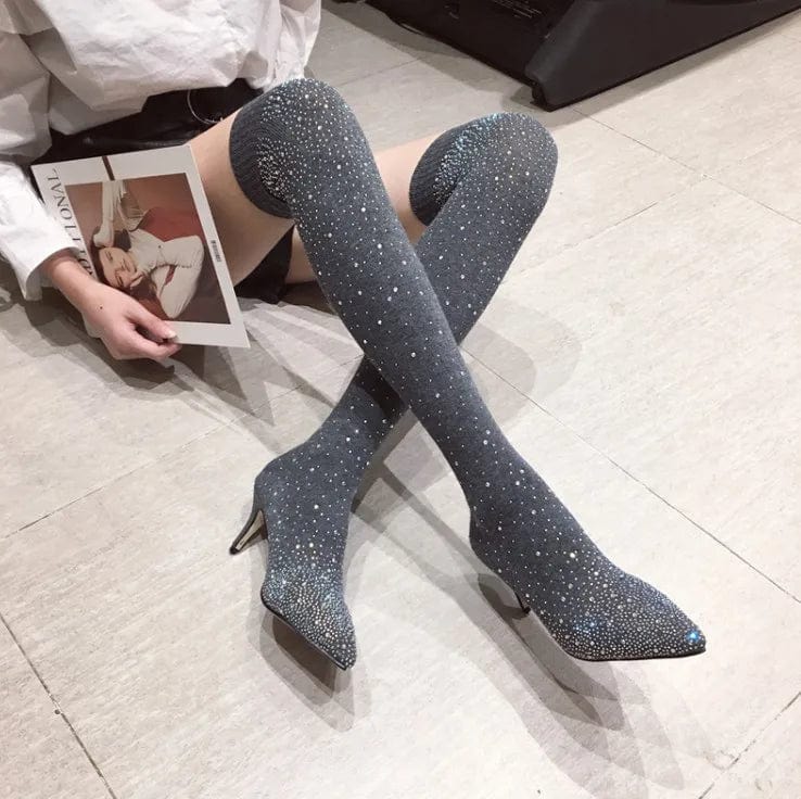 New Women Knee high s Shoes Woman Sexy High Heels Ladies European and American club Female mature sexy women shoes