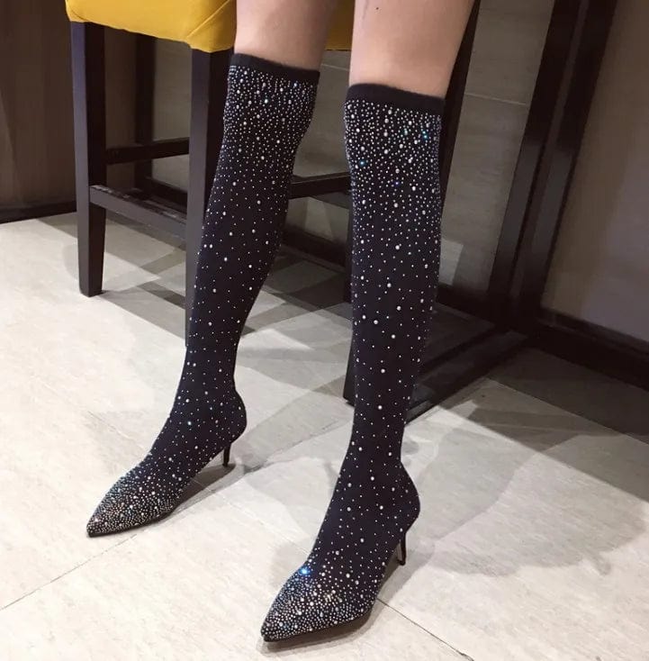 New Women Knee high s Shoes Woman Sexy High Heels Ladies European and American club Female mature sexy women shoes