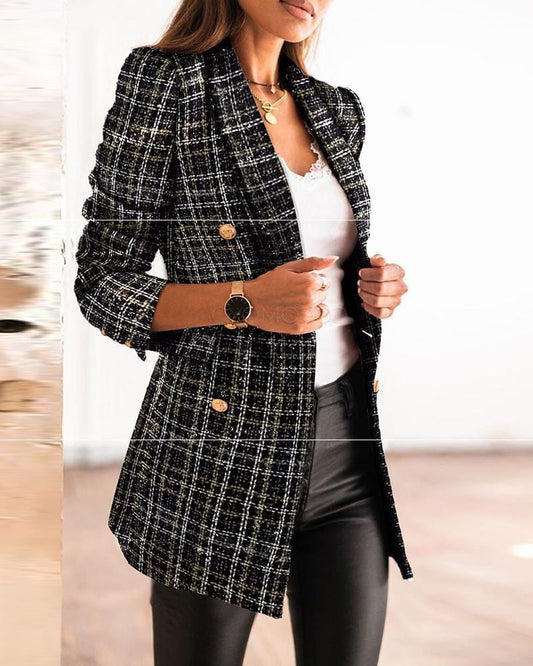 New women's Autumn/Spring long-sleeved elegant casual printed jacket suit
