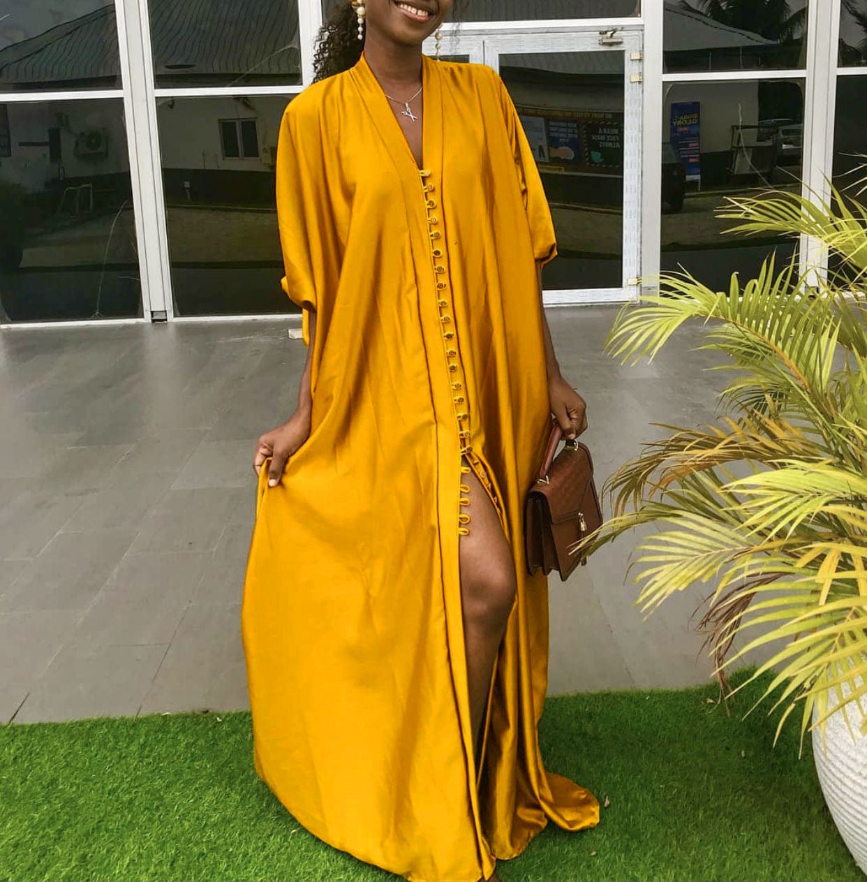New women's hot selling solid color dress