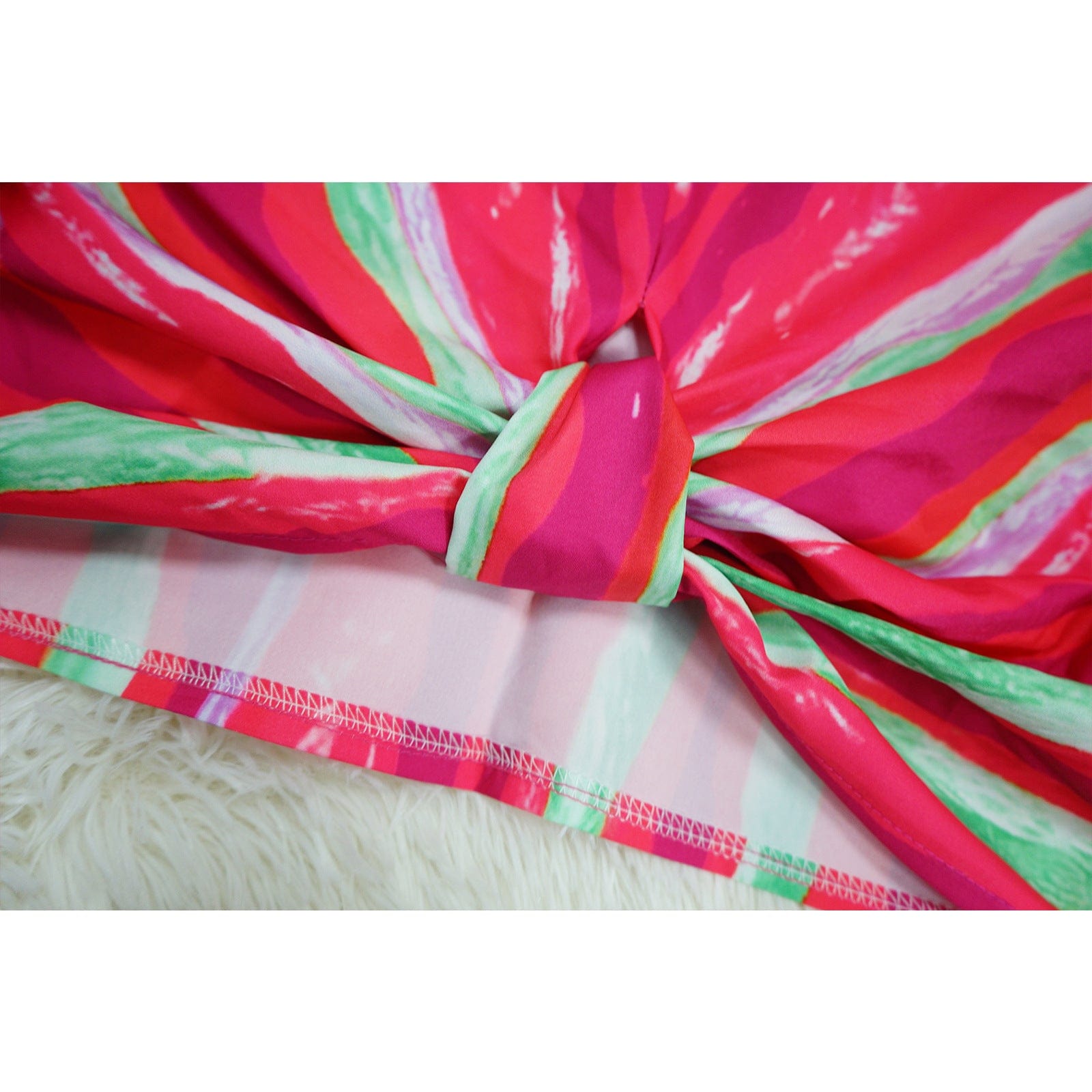 New women's suit V-neck printed top solid color straight trouser suit summer