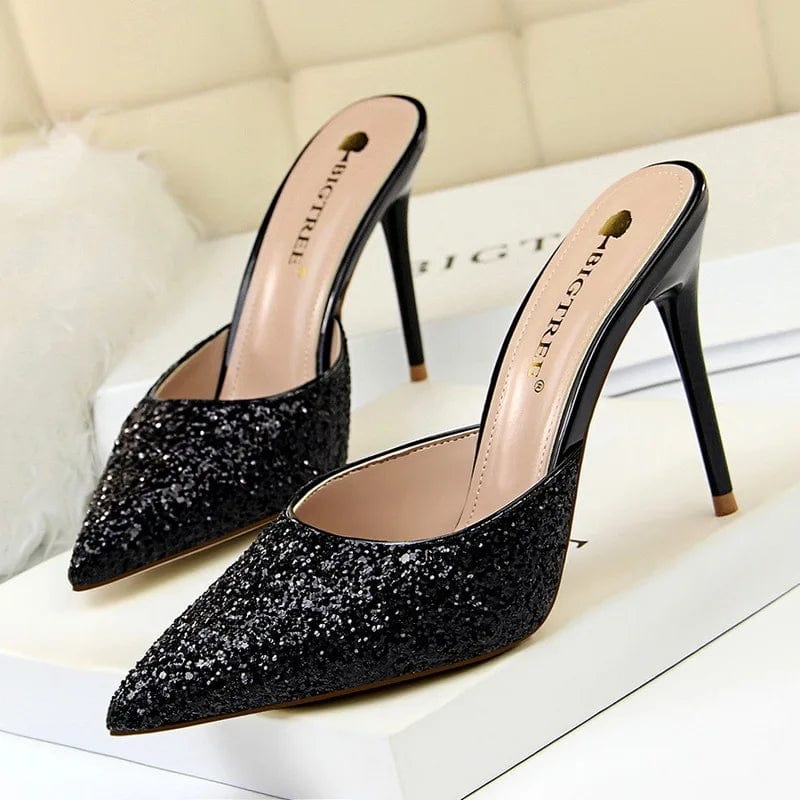 New Women Slippers western style Fashion simple Crystal thin High Heel Sandals mature sexy women Sandals high heels shoes