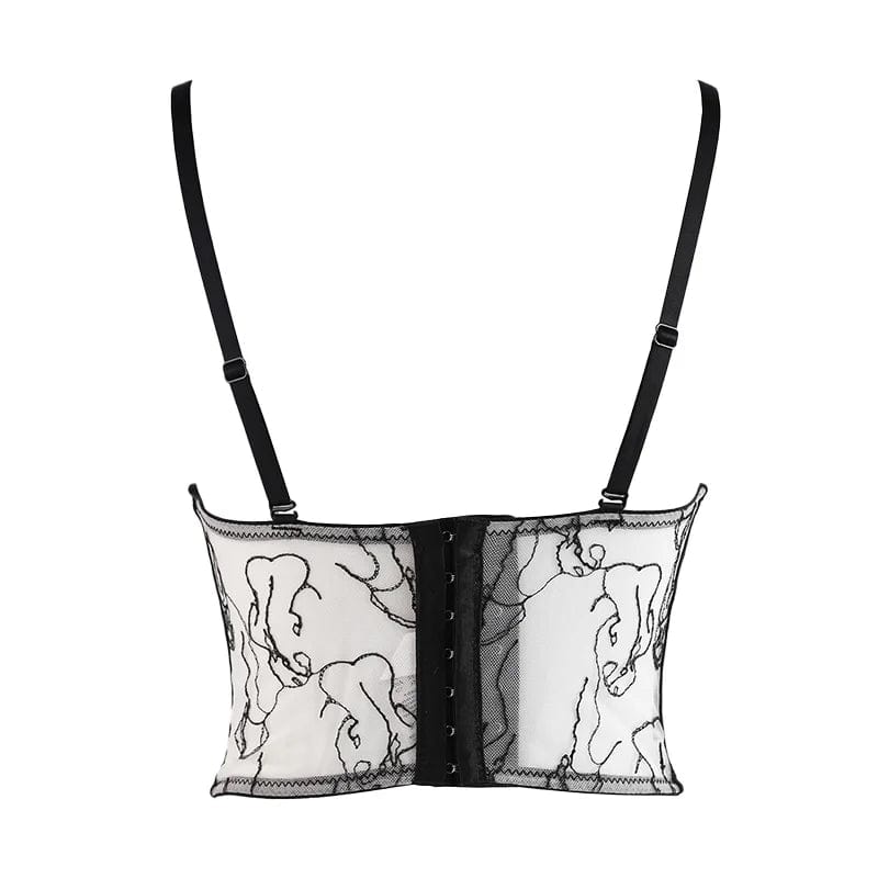 Newest Designer Fashion Women Embroidered Underwire Bust Corset Bustier Top For Lady