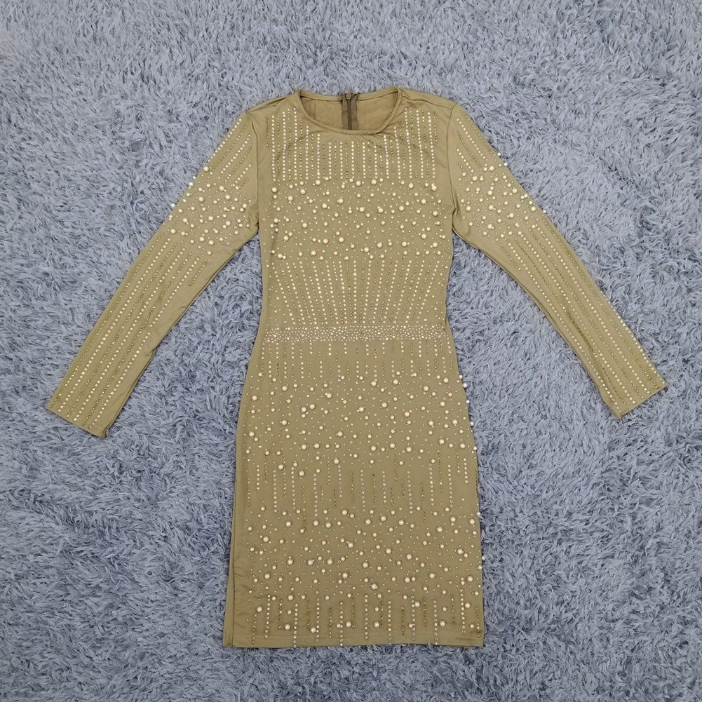 Newest Designer Women's Celebrity Evening Party Long Sleeve Sexy Birthday Dress