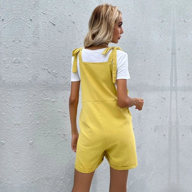 Newest Fashion Casual Overalls Solid Color Linen Sleeveless Adjustable Shoulder Strap Suspender Trousers